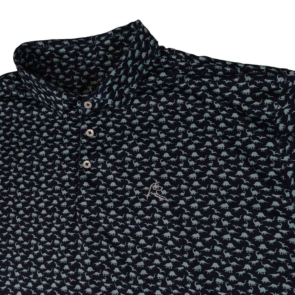Rhoback Dinosaur Pattern Performance Golf Polo Men's XXXL
